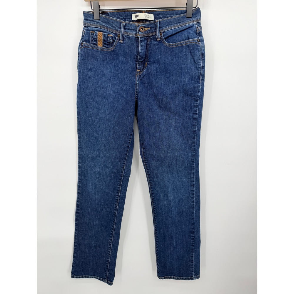 Levis 512 Perfectly Slimming Jeans Womens 8 Medium Blue Excellent Straight Leg
